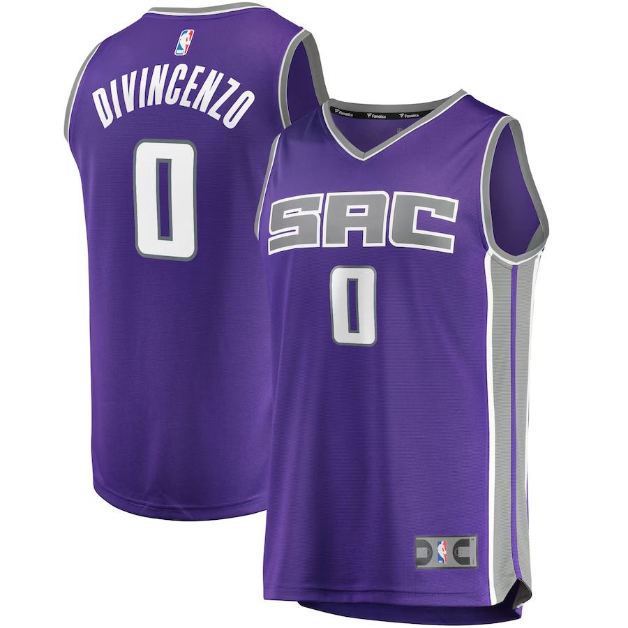 Men Sacramento Kings #0 Donte DiVincenzo Fanatics Branded Purple Fast Break Replica NBA Jersey